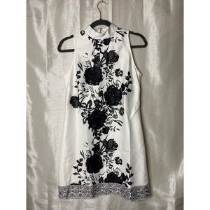 Black + White Floral Dress